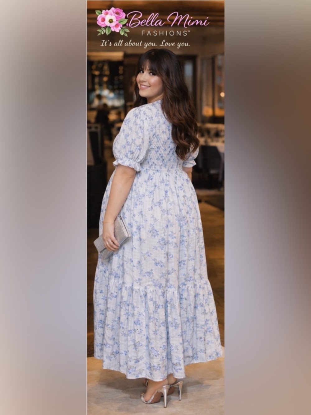 New Sugarlips Floral Puff Sleeve Maxi Dress size 2X 🌹🌸🌺 BC BAG 03 - Picture 3 of 8